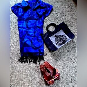 Dress, sandals, clutch purse all for $40.